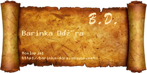 Barinka Dóra névjegykártya